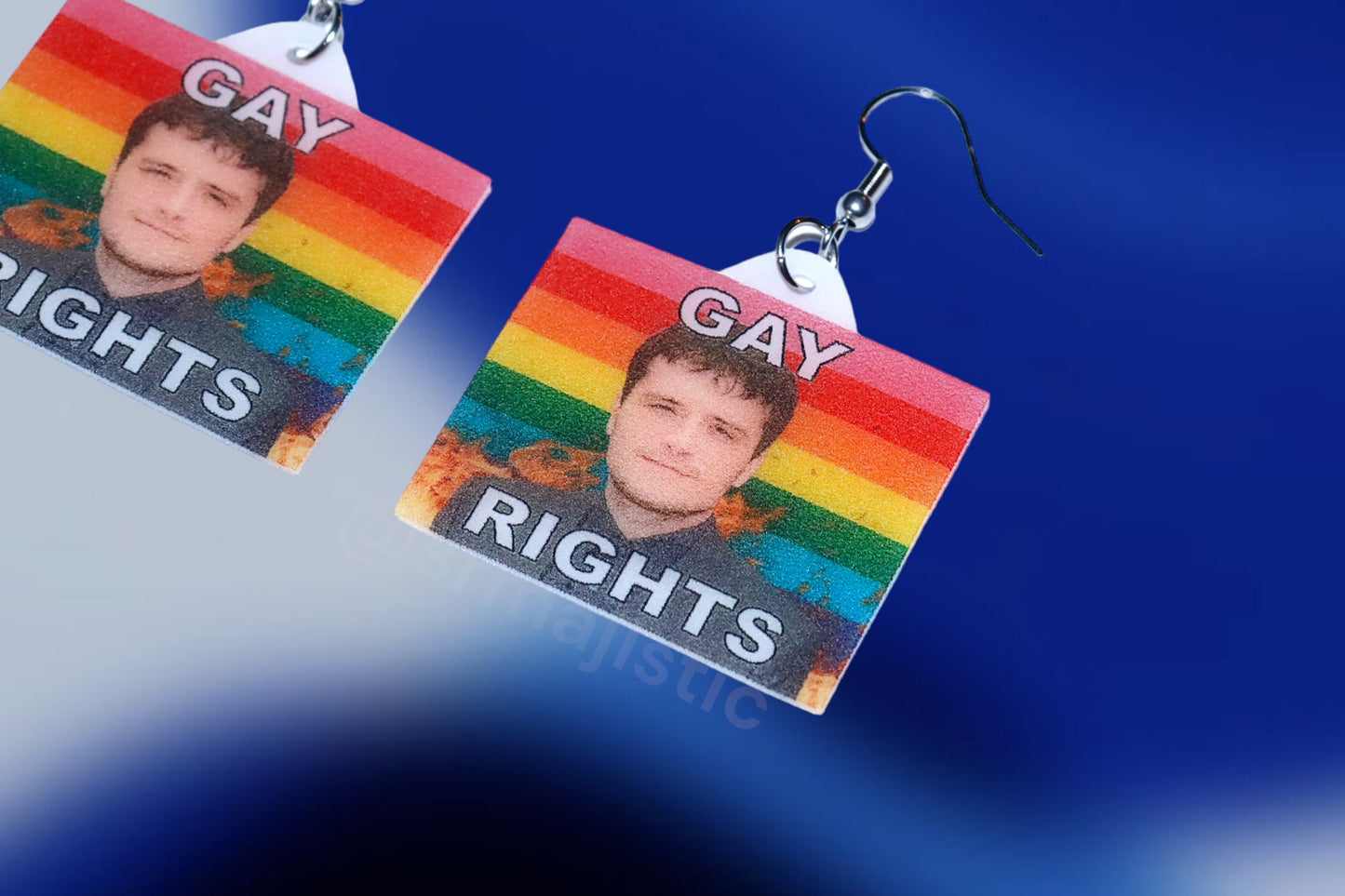 (READY TO SHIP) Josh Hutcherson Collection of Flaming Pride Flags Handmade Earrings!