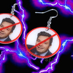 Jimmy Fallon ‘No’ Symbol Funny Meme Handmade Earrings!