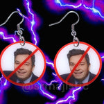Jimmy Fallon ‘No’ Symbol Funny Meme Handmade Earrings!