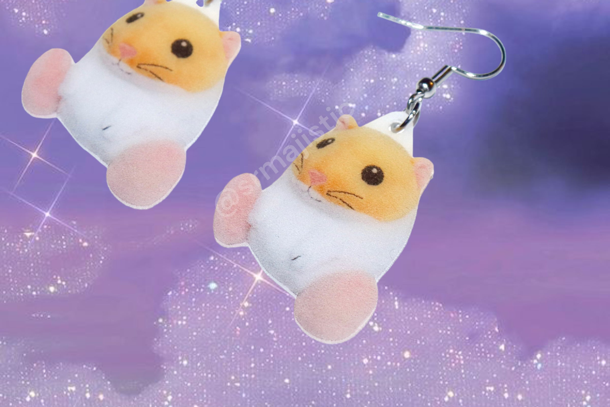 Rick the Hamster Kirby Character Handmade Earrings!