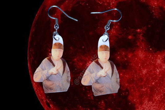 John Kramer Jigsaw Backwards Hat Saw Meme Funny Handmade Earrings!