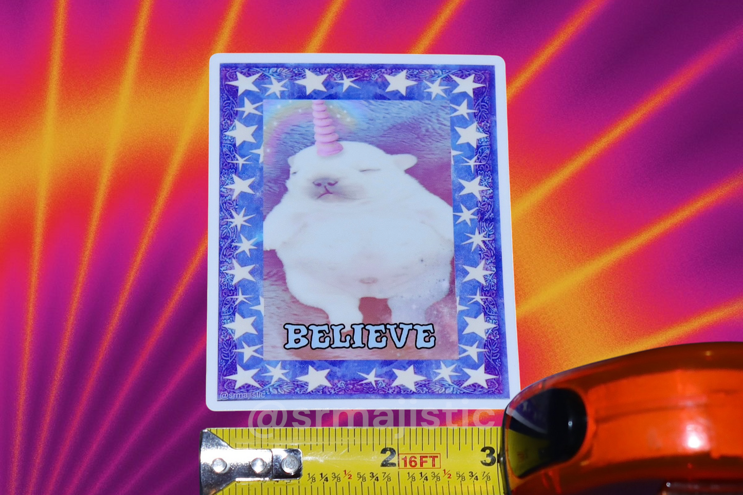 Pibble Unicorn Believe Whimsical Meme Bumper Sticker