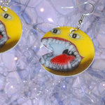 Evil Barking Fanged Emoji Meme Handmade Earrings!