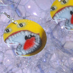 Evil Barking Fanged Emoji Meme Handmade Earrings!