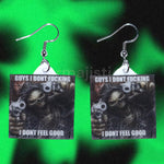 Guys I Don’t Fucking Feel Good Rage Skeleton Meme Handmade Earrings!