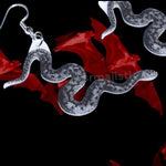 Detailed Black and White Snake Handmade Earrings!