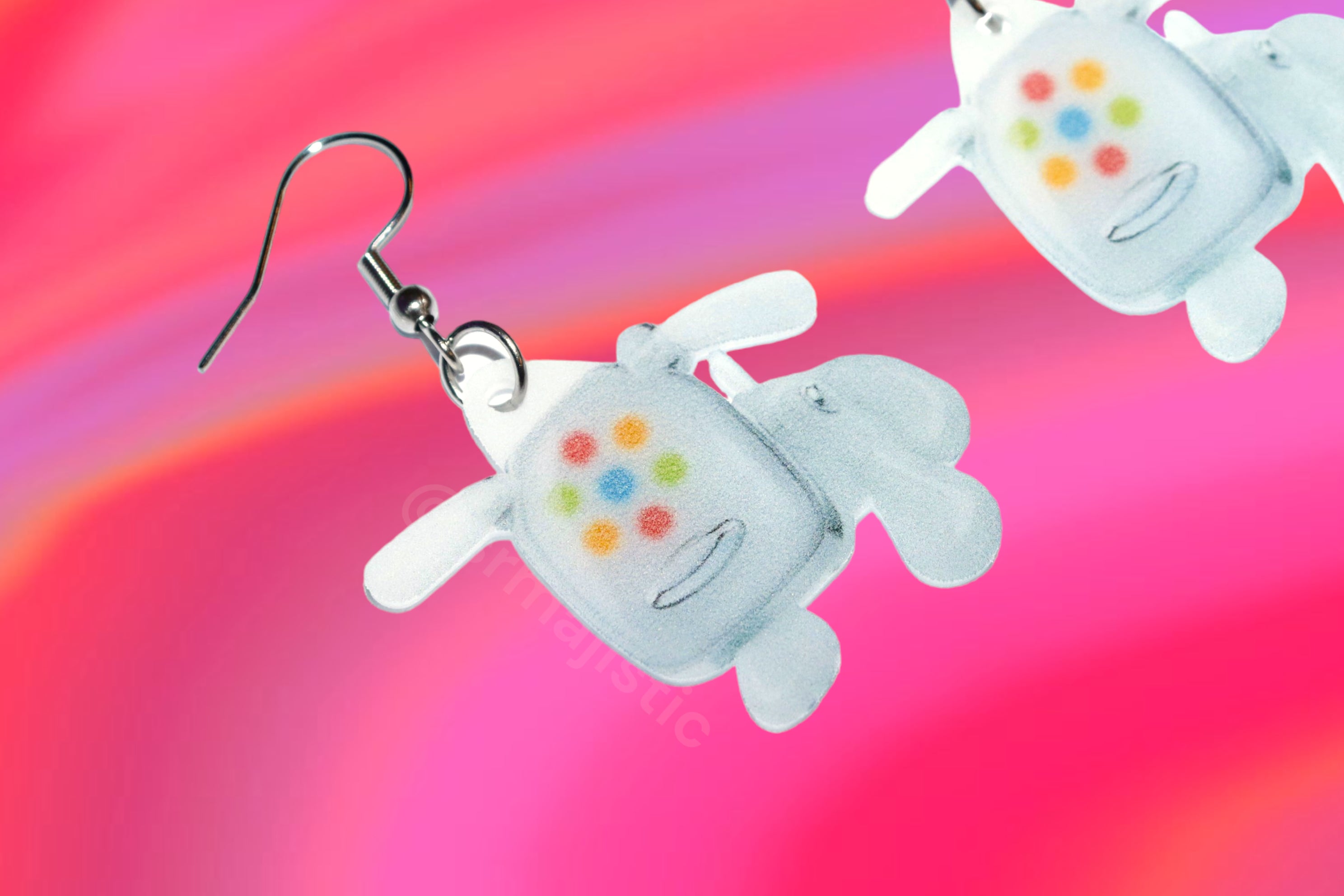 iDog Cute Nostaglic 2D Electronic Dog Handmade Earrings!