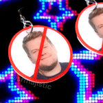 I Hate James Corden ‘No’ Symbol Funny Meme Handmade Earrings!