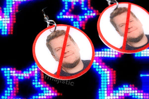 I Hate James Corden ‘No’ Symbol Funny Meme Handmade Earrings!