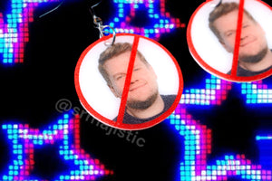 I Hate James Corden ‘No’ Symbol Funny Meme Handmade Earrings!