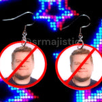 I Hate James Corden ‘No’ Symbol Funny Meme Handmade Earrings!