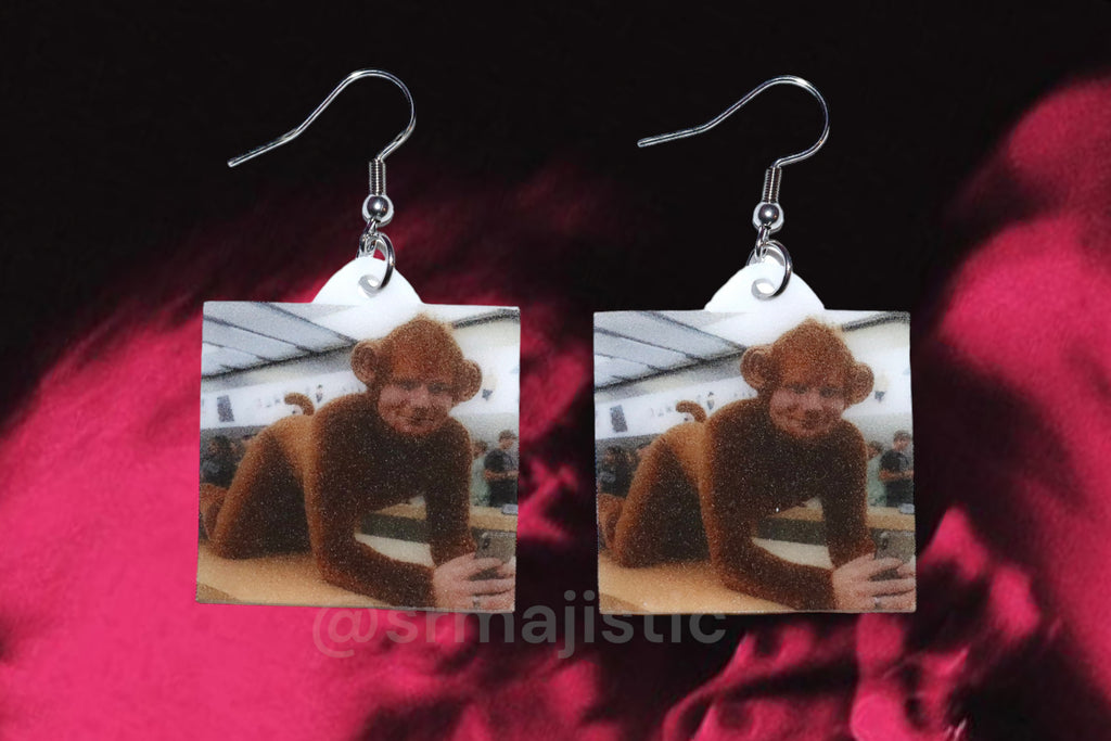 Ed Sheeran Gay Little Monkey Meme Handmade Earrings!