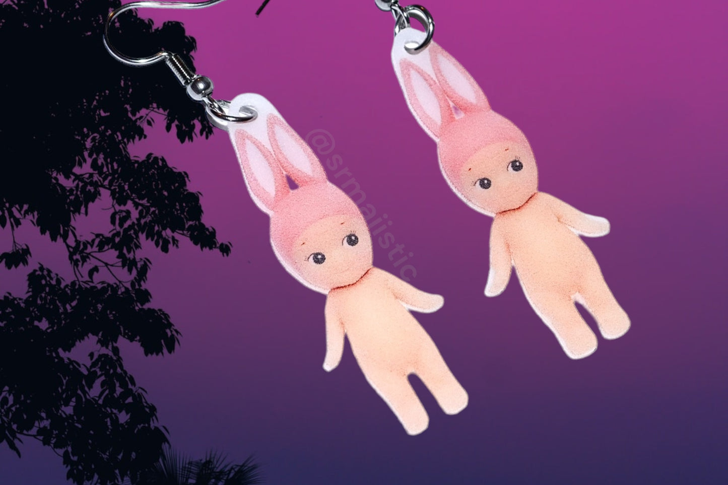 Sonny Angel Pink Rabbit Cherub Handmade Earrings!