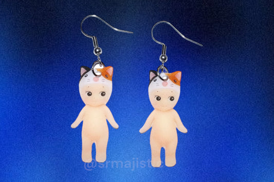 Sonny Angel Calico Cat Cherub Handmade Earrings!