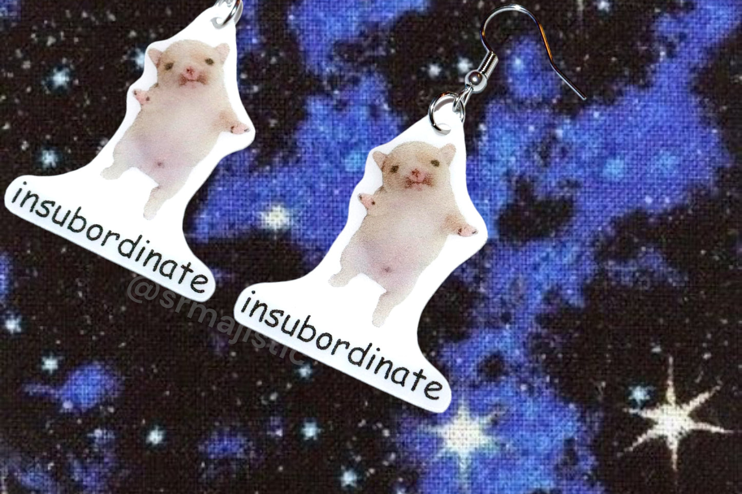 Insubordinate Oh Poor Thang/ Pooby Dog Funny Meme Handmade Earrings!