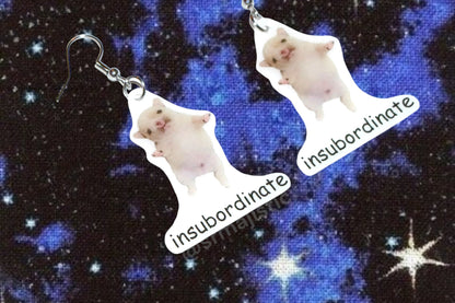 Insubordinate Oh Poor Thang/ Pooby Dog Funny Meme Handmade Earrings!