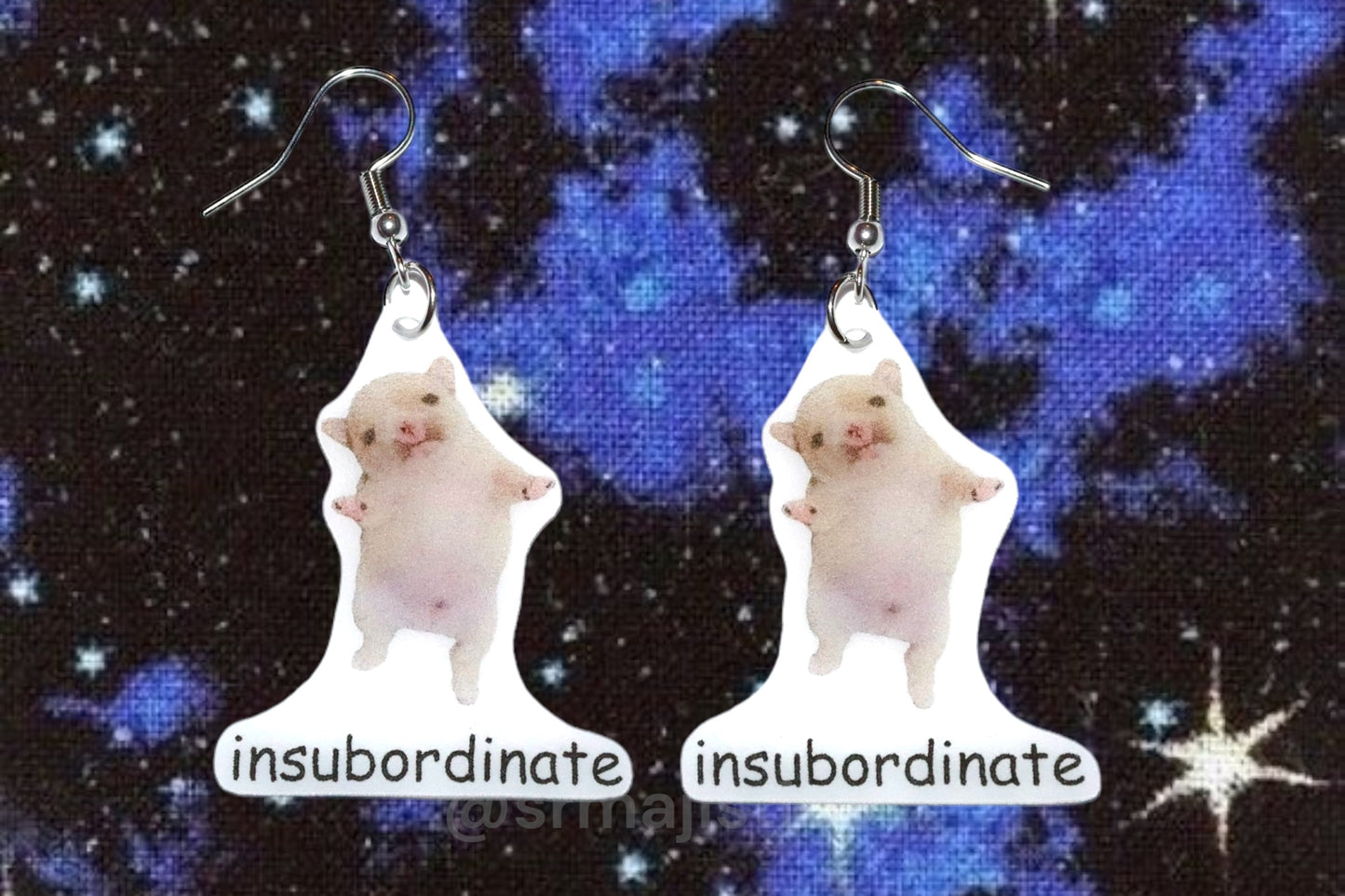 Insubordinate Oh Poor Thang/ Pooby Dog Funny Meme Handmade Earrings!