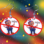 I Hate Balloon Boy ‘No’ Symbol FNAF Five Nights at Freddy’s Funny Meme Handmade Earrings!