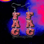 Fag Dangle Swirly Letters Handmade Earrings!