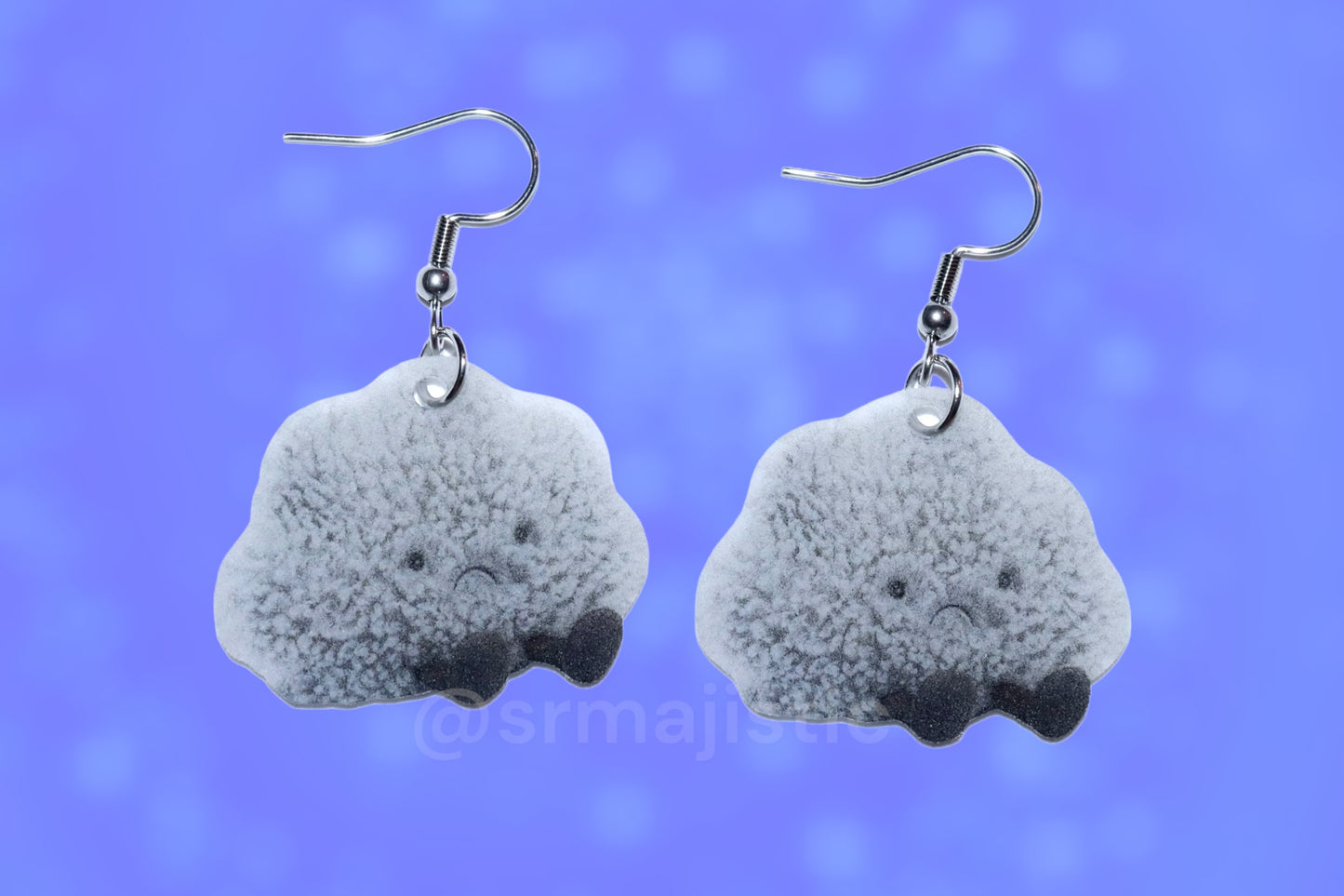 Jellycat Amusable Storm Cloud Plushie 2D Cute Handmade Earrings!