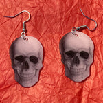 (READY TO SHIP) Detailed Skeleton Skull Handmade Earrings!