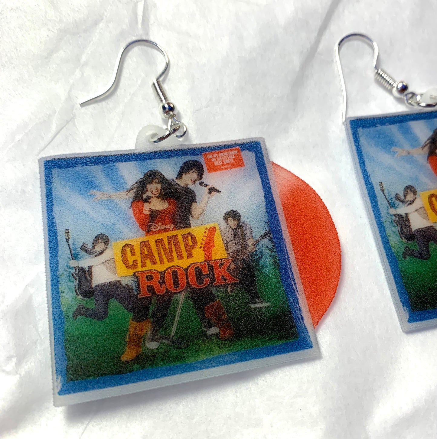 (READY TO SHIP) Camp Rock Movie Soundtrack Vinyl Album Handmade Earrings!