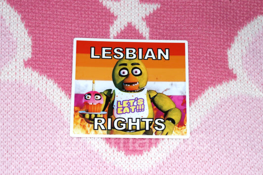 Bumper Stickers of Chica from Five Nights at Freddy’s Flaming Pride Flags