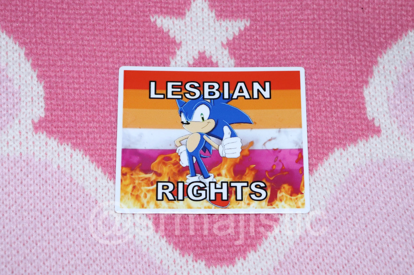 Sonic the Hedgehog Flaming Pride Flag Bumper Stickers