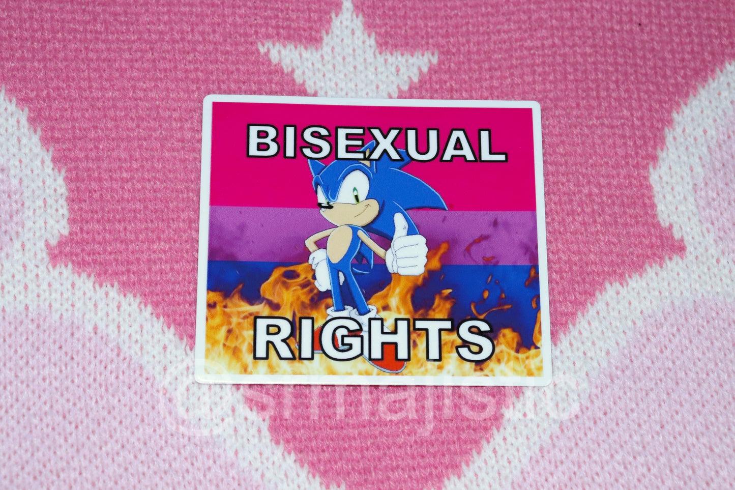 Sonic the Hedgehog Flaming Pride Flag Bumper Stickers