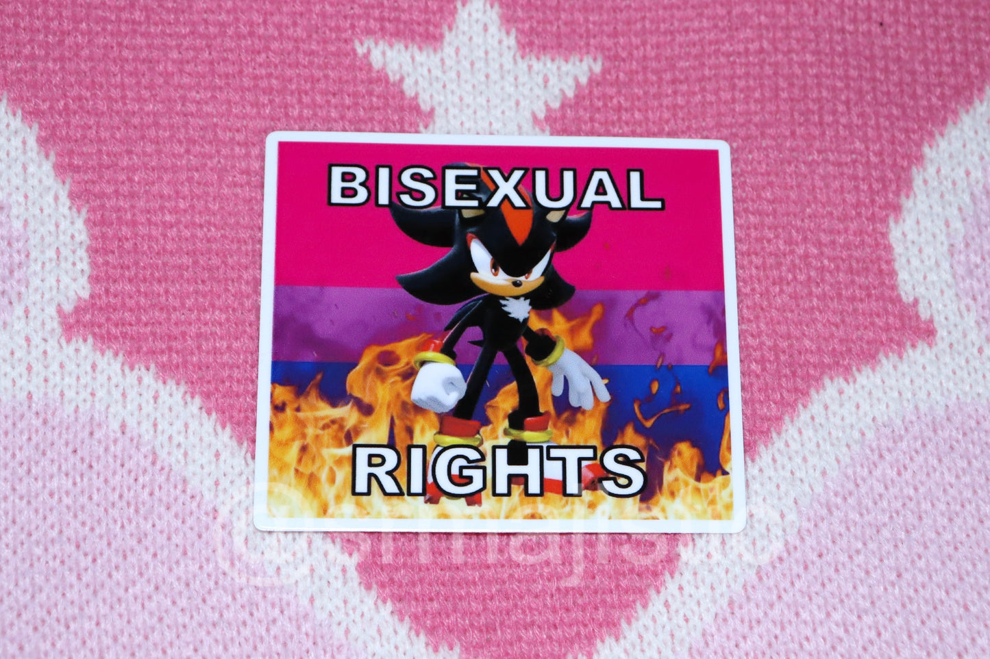 Shadow the Hedgehog Flaming Pride Flag Bumper Stickers