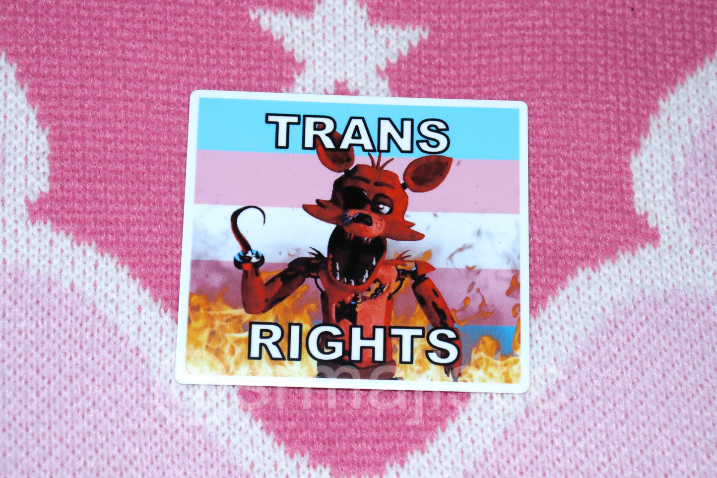 Bumper Stickers of Foxy from Five Nights at Freddy’s Flaming Pride Flags