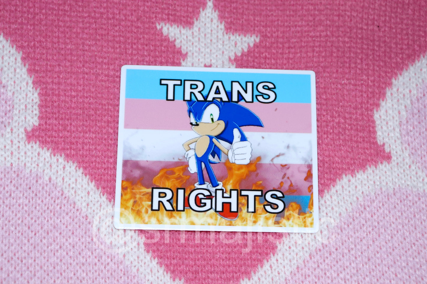 Sonic the Hedgehog Flaming Pride Flag Bumper Stickers
