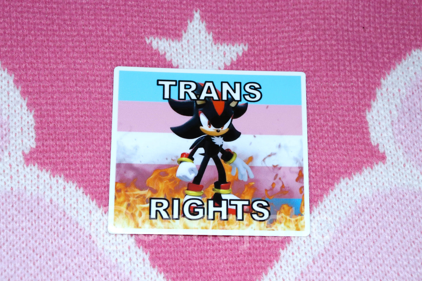 Shadow the Hedgehog Flaming Pride Flag Bumper Stickers