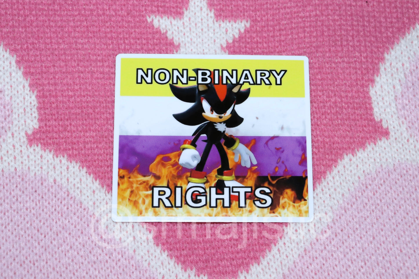 Shadow the Hedgehog Flaming Pride Flag Bumper Stickers