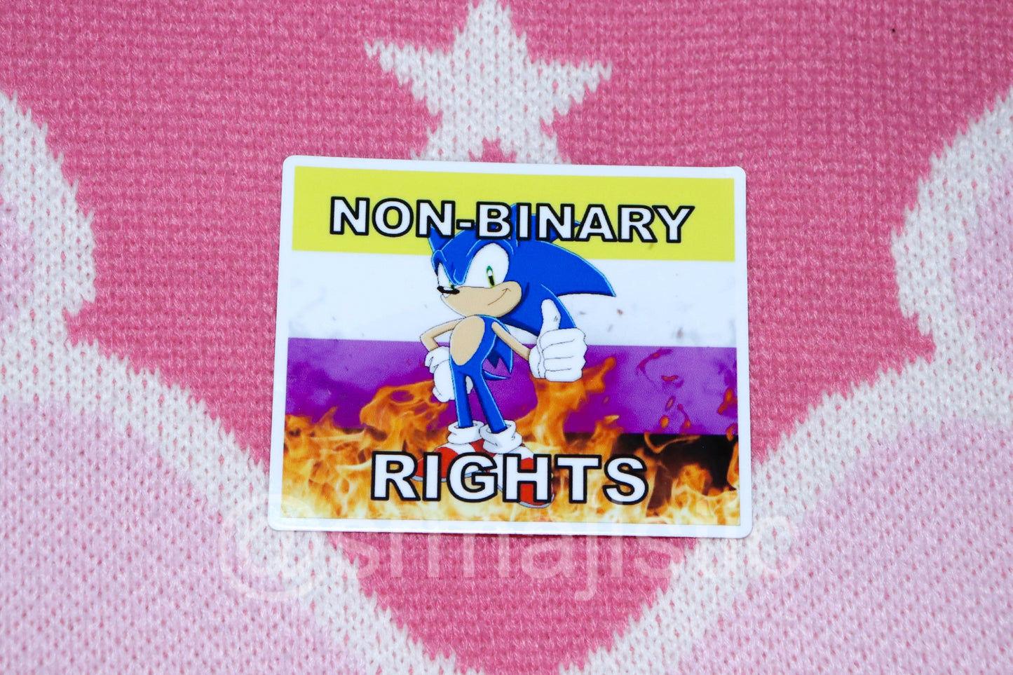 Sonic the Hedgehog Flaming Pride Flag Bumper Stickers