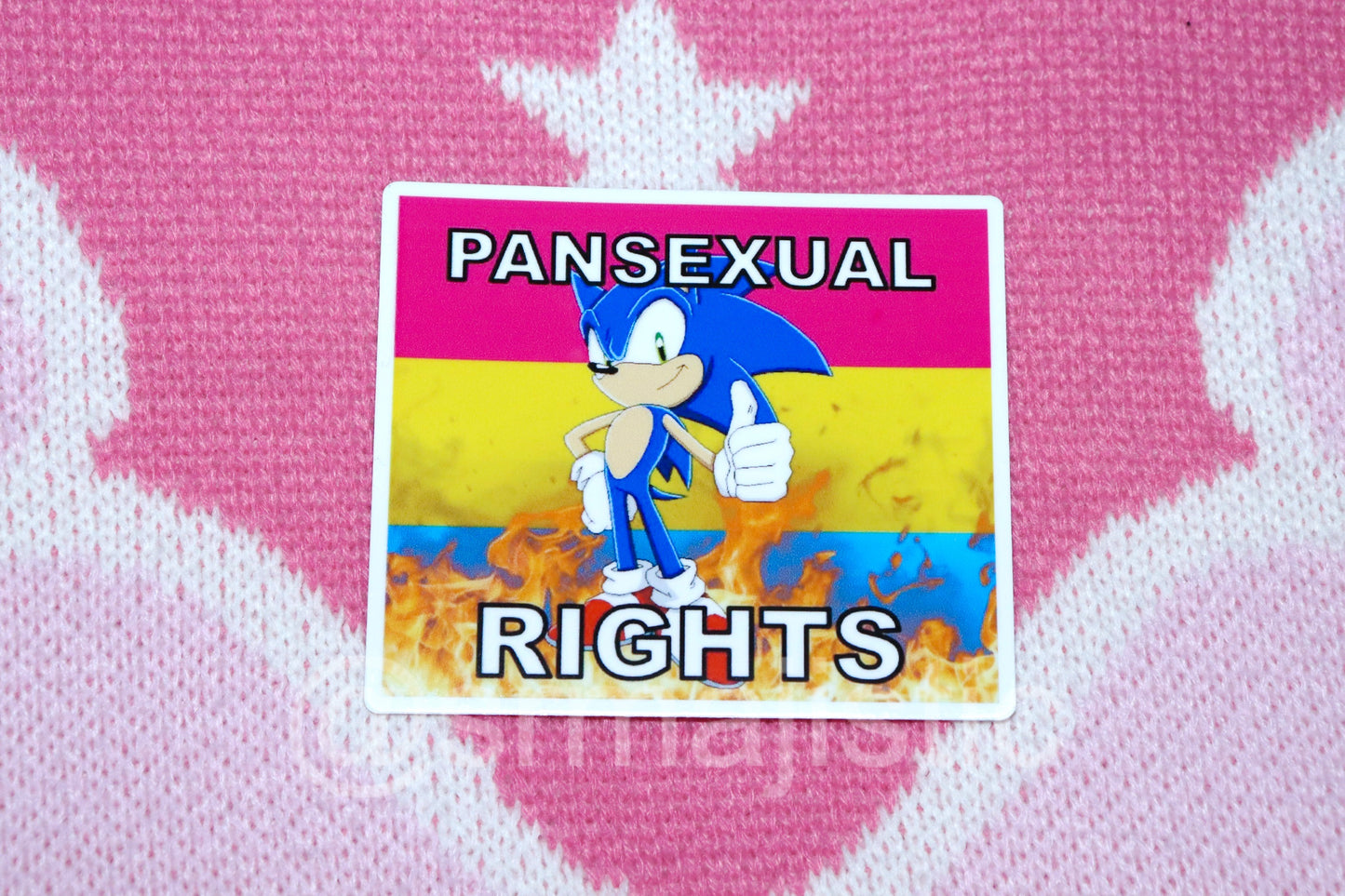 Sonic the Hedgehog Flaming Pride Flag Bumper Stickers