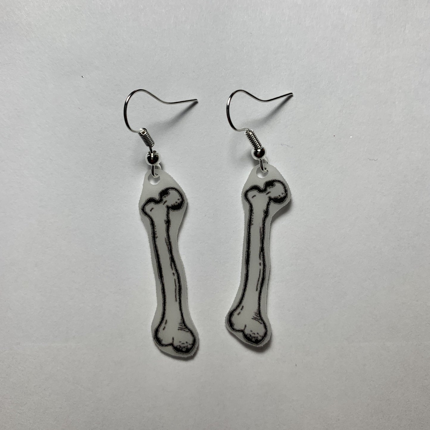 (READY TO SHIP) Black and White Detailed Bone Handmade Earrings!