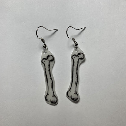 (READY TO SHIP) Black and White Detailed Bone Handmade Earrings!