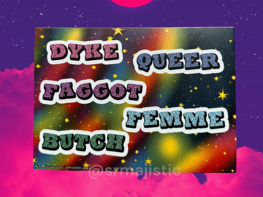 Swirly Retro Pride Identifiers Sticker Sheets!