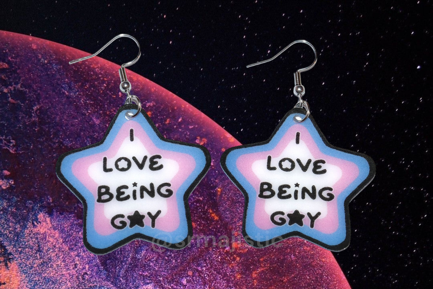 I Love Being Gay Various Pride Star Handmade Earrings!
