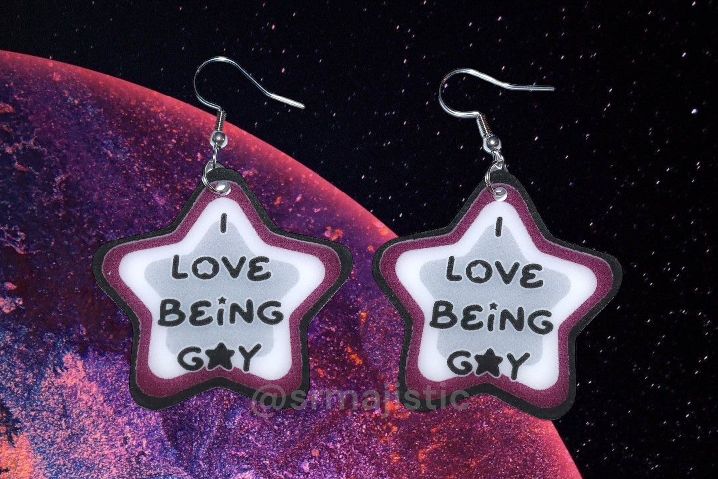 I Love Being Gay Various Pride Star Handmade Earrings!