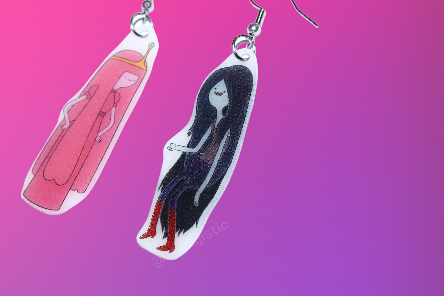 (READY TO SHIP) Marceline and Princess Bubblegum from Adventure Time Character Handmade Earrings!