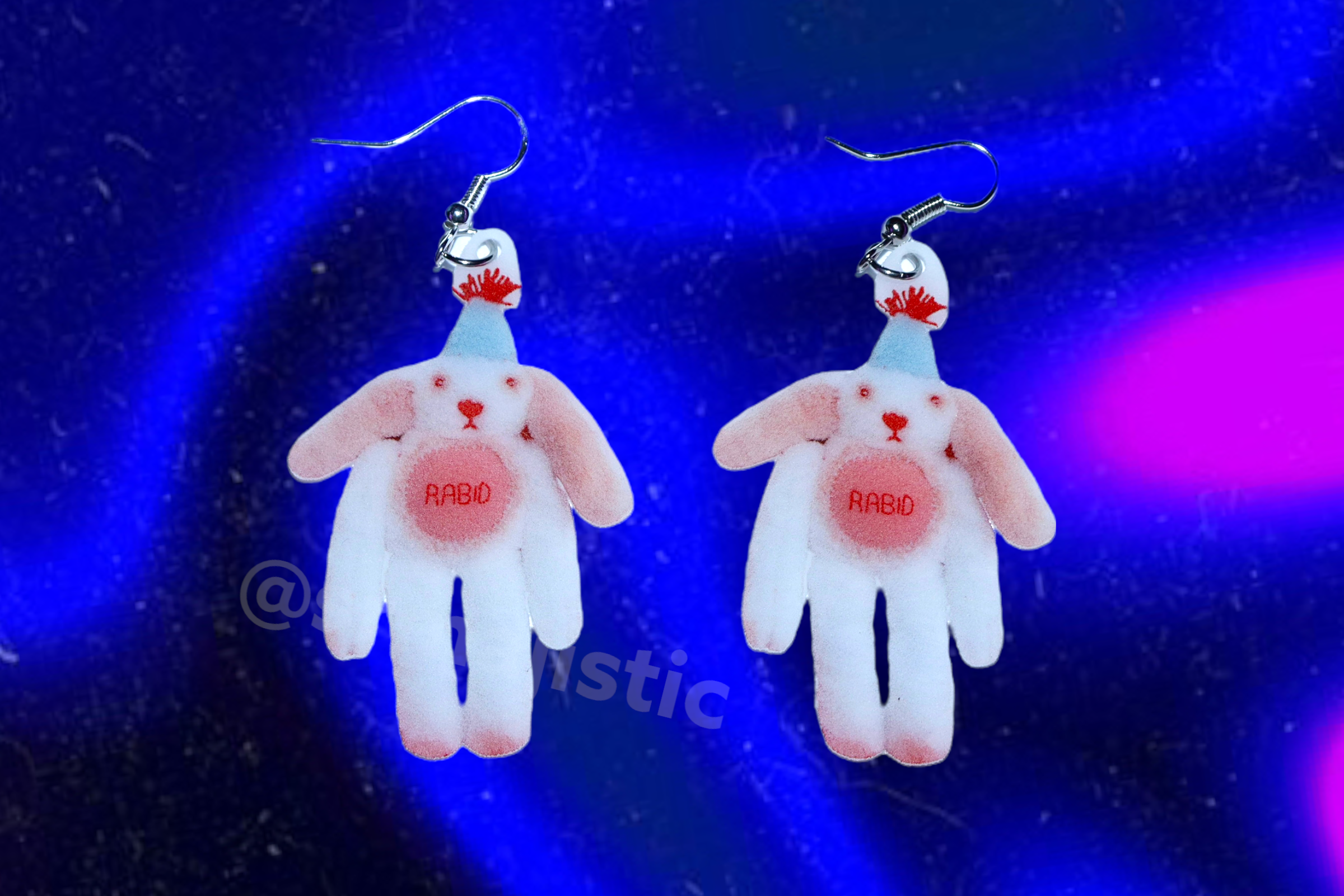(READY TO SHIP) Hairy Little Funky Friends 2D Handmade Earrings (collaboration with Imo Sophia)