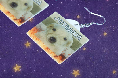 (READY TO SHIP) Jotchua Flag with Flames Funny Handmade Earrings!