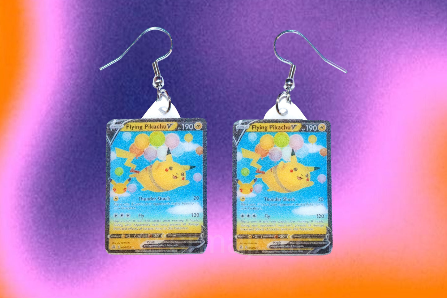 Collection of VMax Pikachu Pokémon Cards Handmade Earrings!