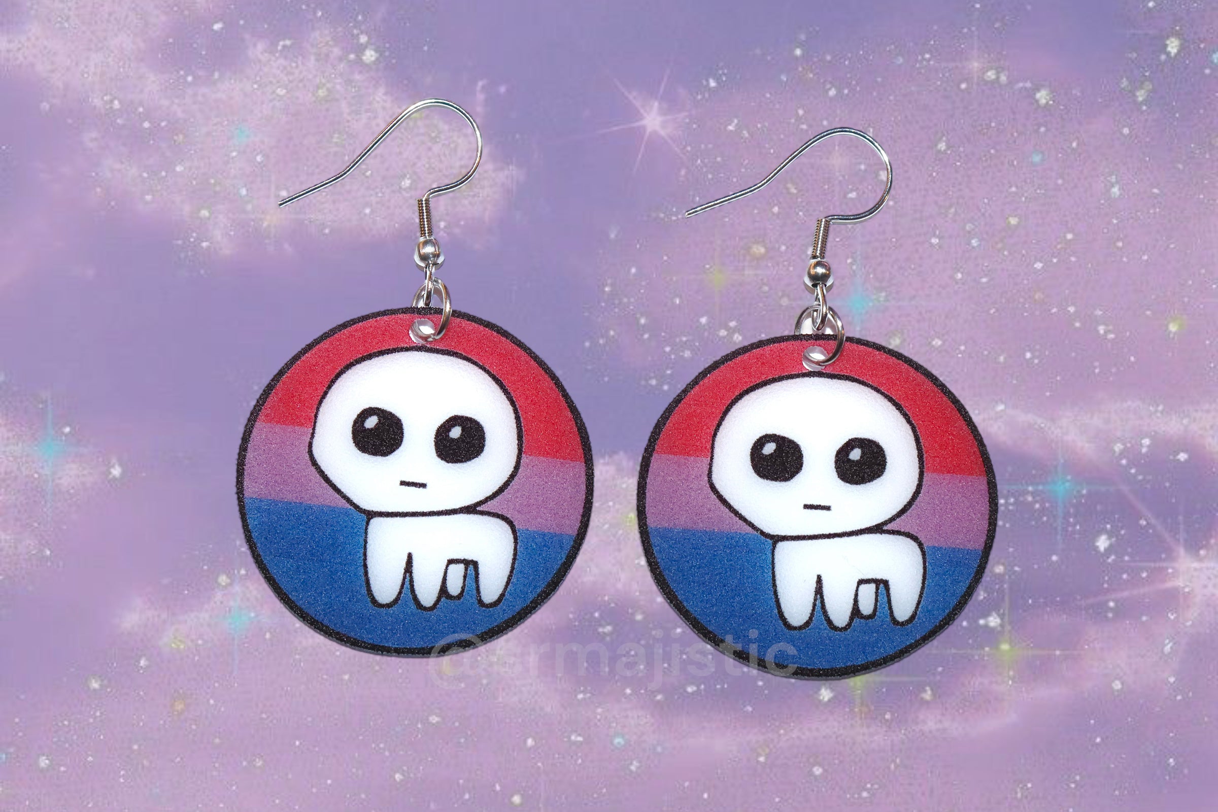 Autism Creature / TBH Creature Circular Pride Flag Handmade Earrings!