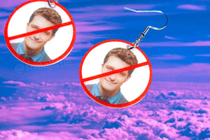 I Hate Will Schuester ‘No’ Symbol Glee Funny Meme Handmade Earrings!