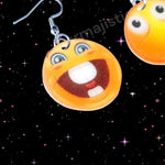 Buck Teeth Happy and Sad Emoji Meme Handmade Earrings!