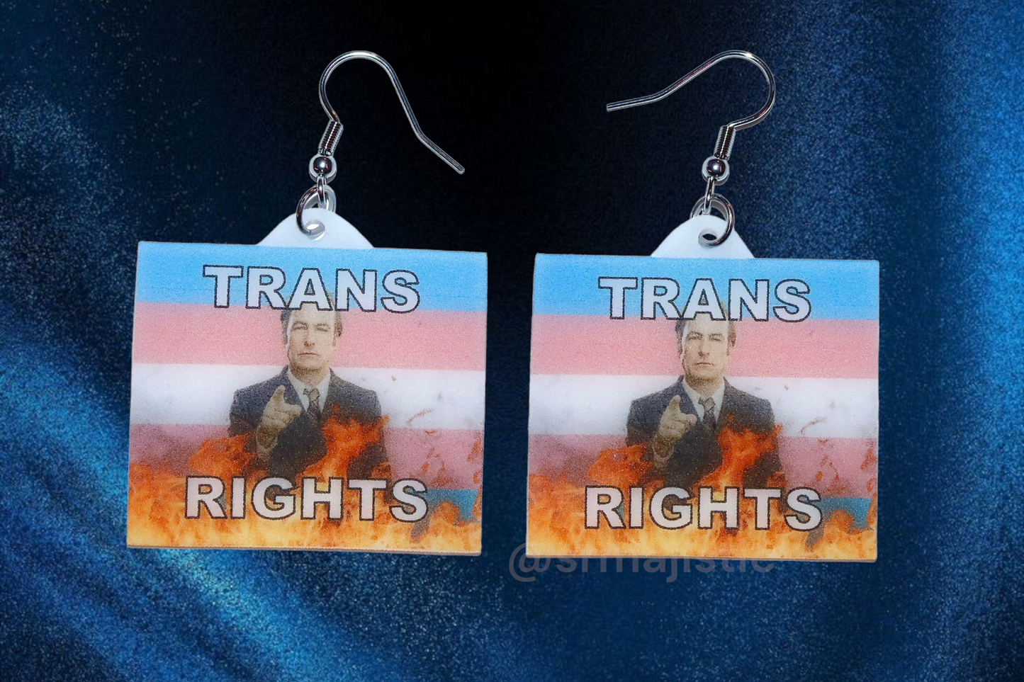 (READY TO SHIP) Better Call Saul Gay Flame Pride Flag Handmade Earrings!