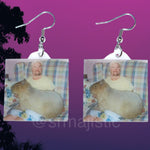Guy Fieri Holding Capybara Funny Meme Handmade Earrings!
